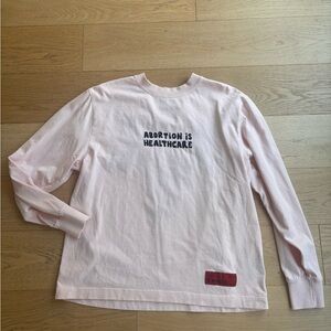 CHNGE Pale Pink Long Sleeve Tee with Black Graphic